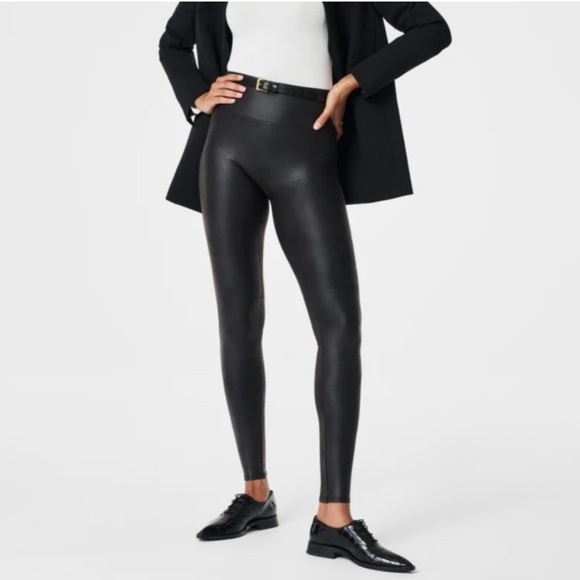 Spanx Faux Leather Leggings Black Style 2437 Size XL - Picture 5 of 12